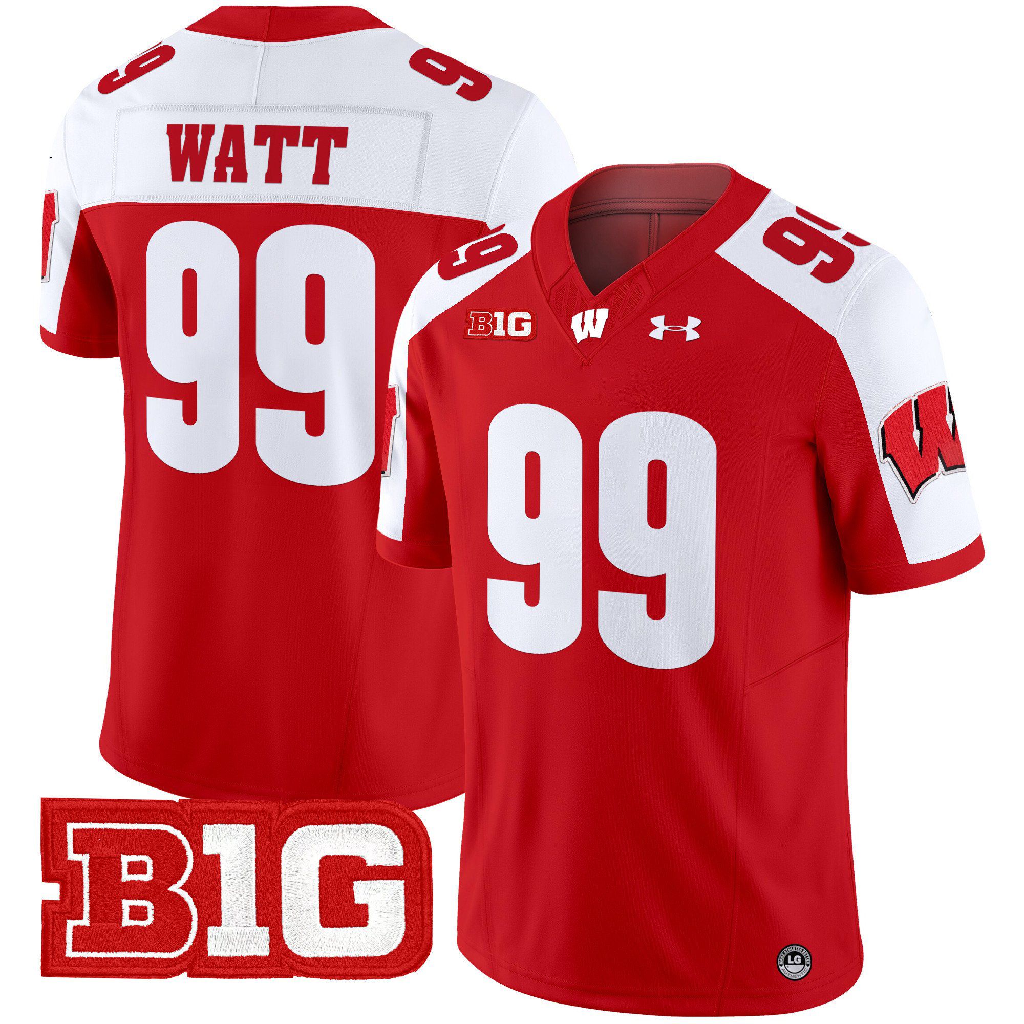 Men Wisconsin Badgers #99 Watt Red 2024 Vapor Limited NCAA Jersey